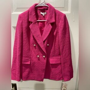 Nanette Lepore Vibrant Pink Blazer with Pearl Buttons